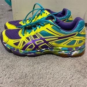 ASICS - neon yellow, purple, blue